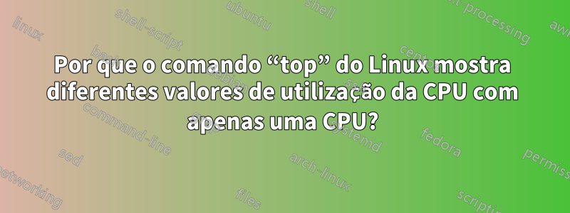 Por que o comando “top” do Linux mostra diferentes valores de utilização da CPU com apenas uma CPU?