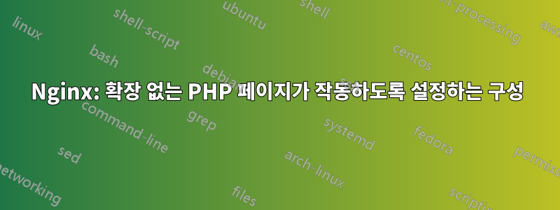 Nginx: 확장 없는 PHP 페이지가 작동하도록 설정하는 구성