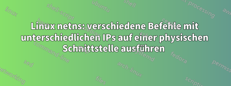 Linux netns: verschiedene Befehle mit unterschiedlichen IPs auf einer physischen Schnittstelle ausführen 