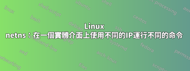 Linux netns：在一個實體介面上使用不同的IP運行不同的命令