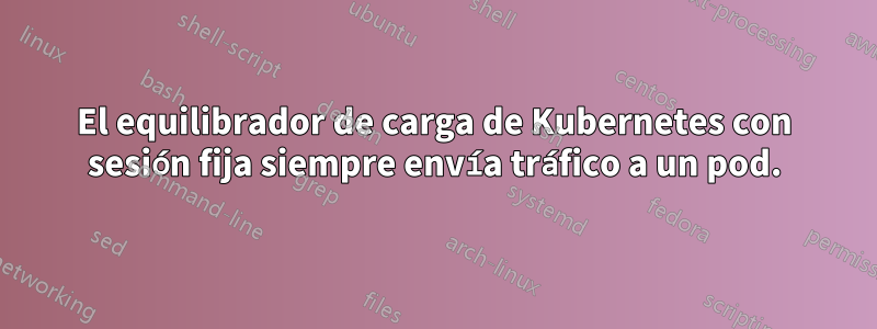 El equilibrador de carga de Kubernetes con sesión fija siempre envía tráfico a un pod.