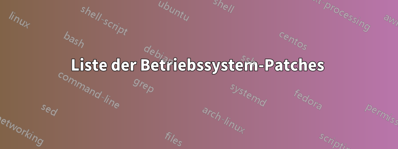 Liste der Betriebssystem-Patches