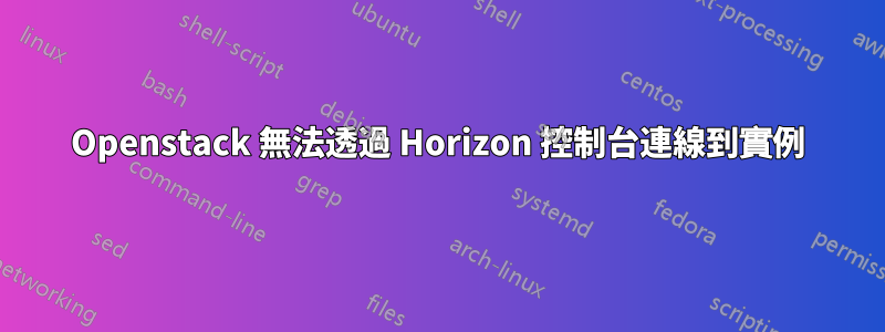 Openstack 無法透過 Horizo​​n 控制台連線到實例