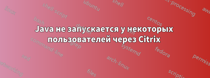 Java не запускается у некоторых пользователей через Citrix