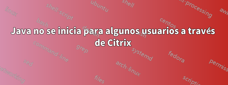 Java no se inicia para algunos usuarios a través de Citrix