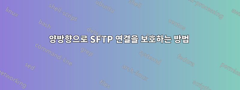 양방향으로 SFTP 연결을 보호하는 방법