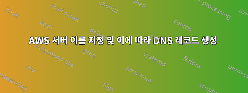 AWS 서버 이름 지정 및 이에 따라 DNS 레코드 생성