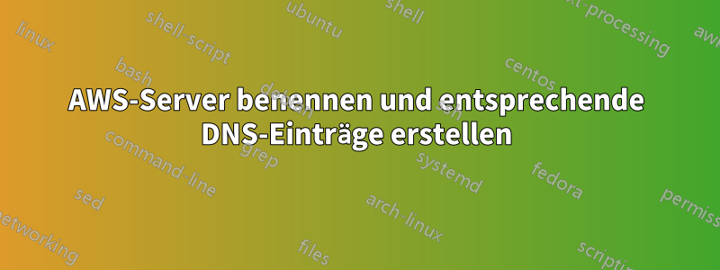 AWS-Server benennen und entsprechende DNS-Einträge erstellen