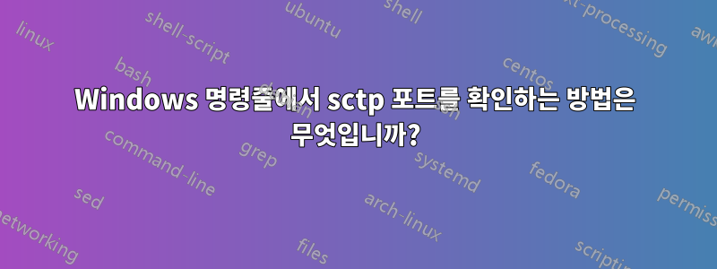 Windows 명령줄에서 sctp 포트를 확인하는 방법은 무엇입니까?