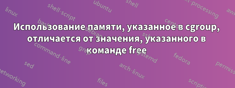 Использование памяти, указанное в cgroup, отличается от значения, указанного в команде free