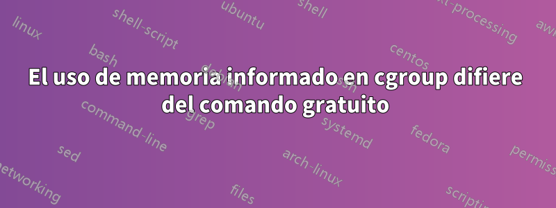 El uso de memoria informado en cgroup difiere del comando gratuito