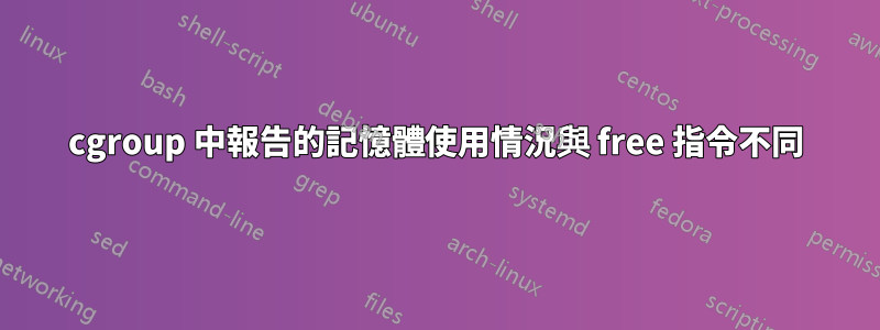 cgroup 中報告的記憶體使用情況與 free 指令不同