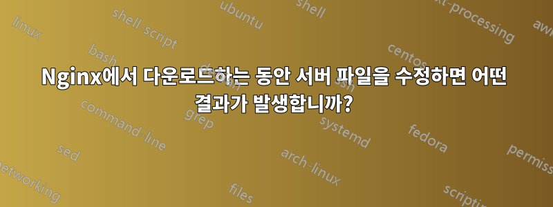 Nginx에서 다운로드하는 동안 서버 파일을 수정하면 어떤 결과가 발생합니까?