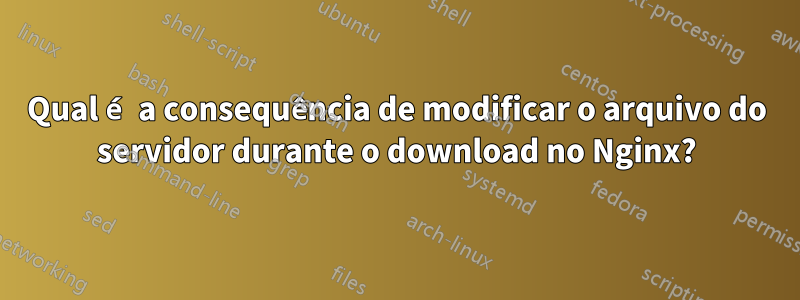 Qual é a consequência de modificar o arquivo do servidor durante o download no Nginx?