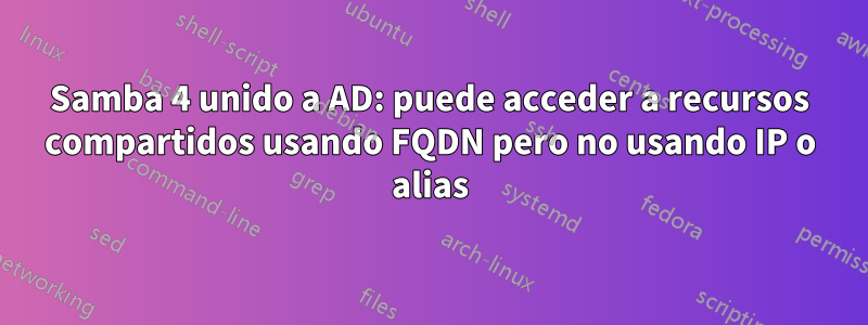 Samba 4 unido a AD: puede acceder a recursos compartidos usando FQDN pero no usando IP o alias