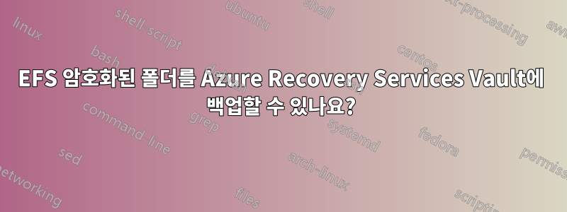 EFS 암호화된 폴더를 Azure Recovery Services Vault에 백업할 수 있나요?