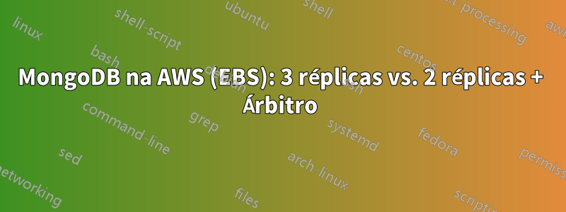 MongoDB na AWS (EBS): 3 réplicas vs. 2 réplicas + Árbitro