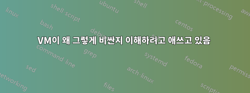 VM이 왜 그렇게 비싼지 이해하려고 애쓰고 있음