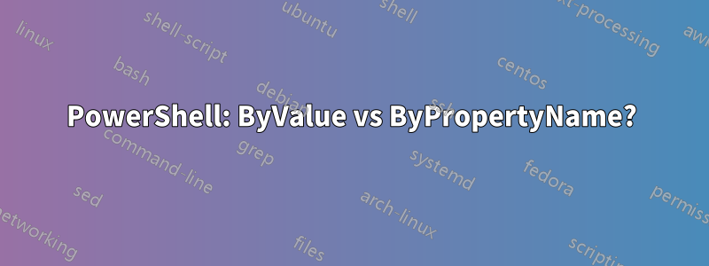 PowerShell: ByValue vs ByPropertyName?