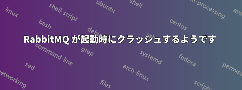 RabbitMQ が起動時にクラッシュするようです