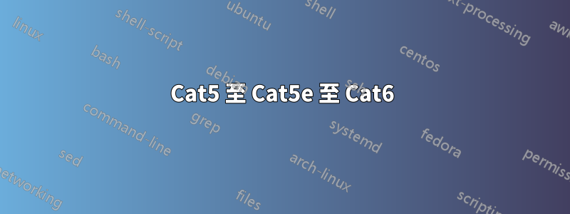 Cat5 至 Cat5e 至 Cat6