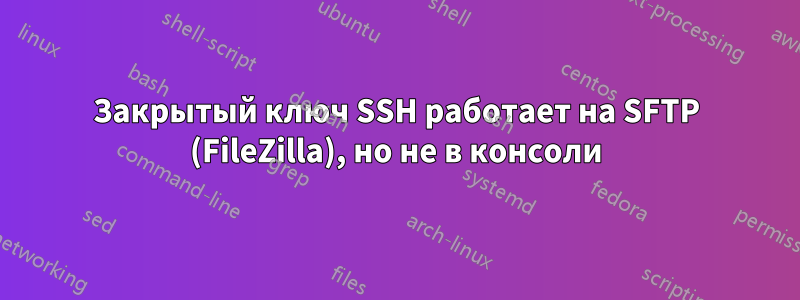 Закрытый ключ SSH работает на SFTP (FileZilla), но не в консоли