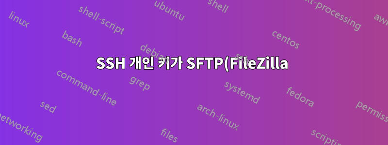 SSH 개인 키가 SFTP(FileZilla)에서 작동하지만 콘솔에서는 작동하지 않습니다.