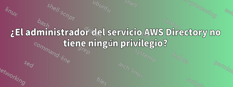 ¿El administrador del servicio AWS Directory no tiene ningún privilegio?