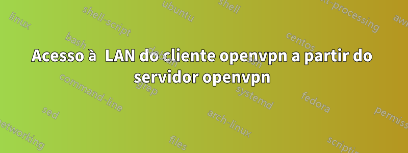 Acesso à LAN do cliente openvpn a partir do servidor openvpn