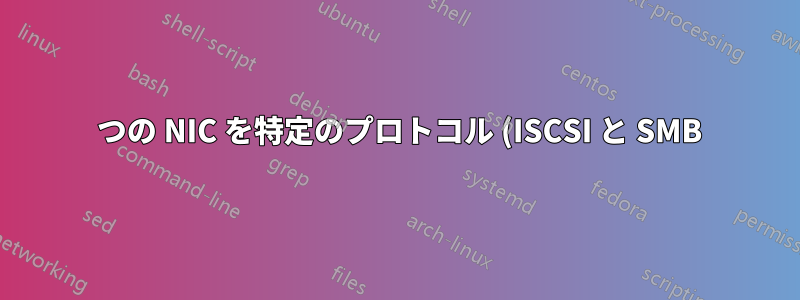 2 つの NIC を特定のプロトコル (ISCSI と SMB) に強制する