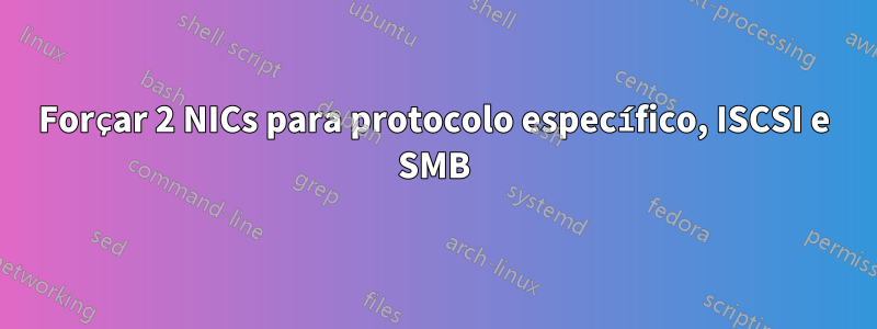 Forçar 2 NICs para protocolo específico, ISCSI e SMB