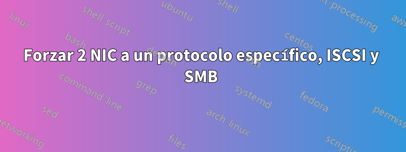 Forzar 2 NIC a un protocolo específico, ISCSI y SMB