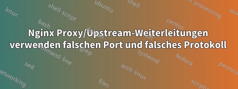 Nginx Proxy/Upstream-Weiterleitungen verwenden falschen Port und falsches Protokoll