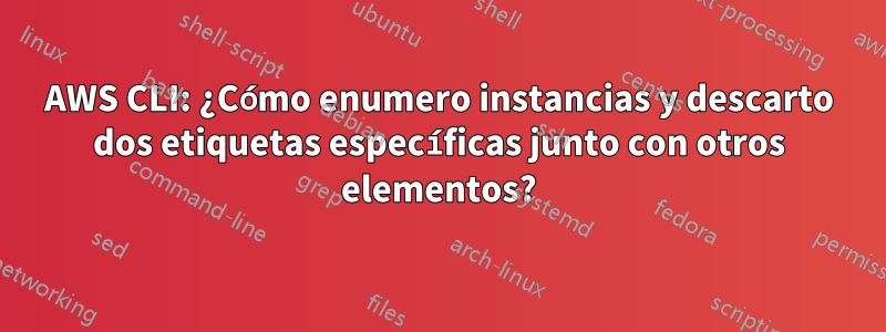 AWS CLI: ¿Cómo enumero instancias y descarto dos etiquetas específicas junto con otros elementos?