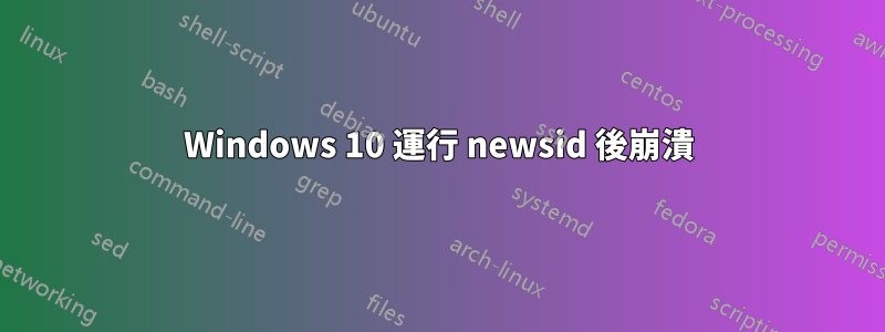 Windows 10 運行 newsid 後崩潰