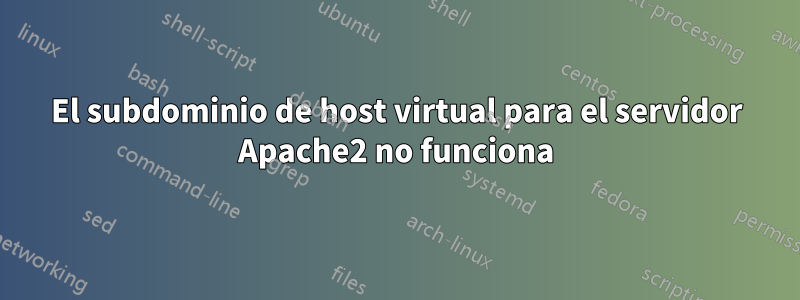 El subdominio de host virtual para el servidor Apache2 no funciona