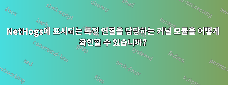 NetHogs에 표시되는 특정 연결을 담당하는 커널 모듈을 어떻게 확인할 수 있습니까?