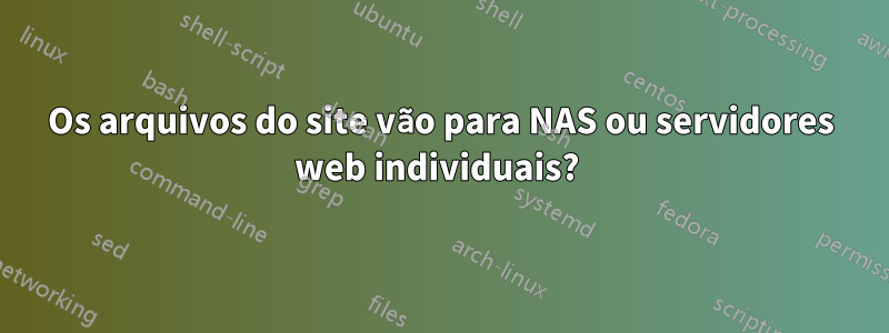 Os arquivos do site vão para NAS ou servidores web individuais? 