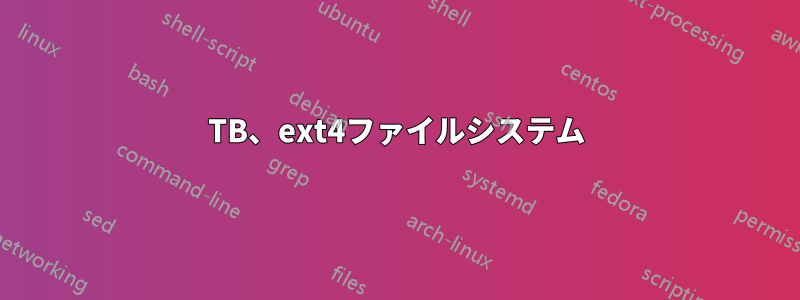 18TB、ext4ファイルシステム