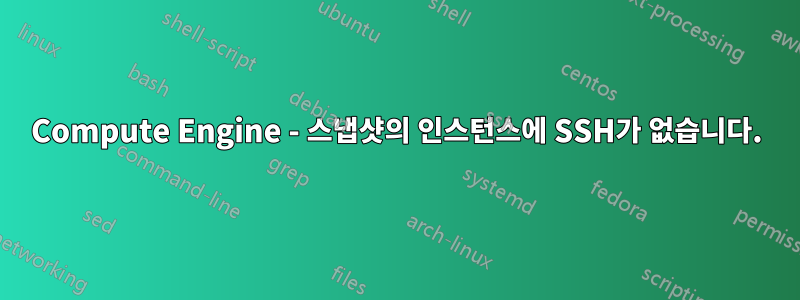 Compute Engine - 스냅샷의 인스턴스에 SSH가 없습니다.