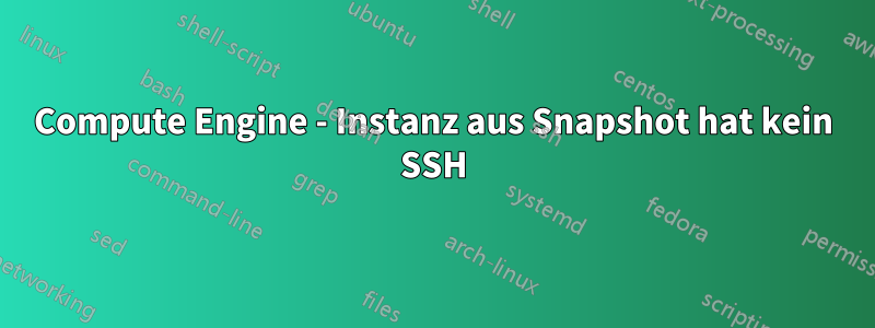 Compute Engine - Instanz aus Snapshot hat kein SSH