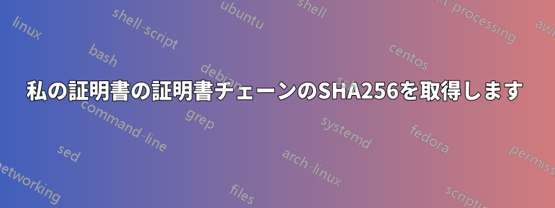 私の証明書の証明書チェーンのSHA256を取得します