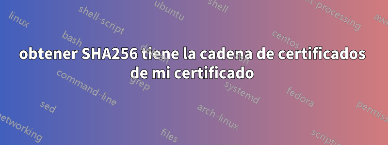 obtener SHA256 tiene la cadena de certificados de mi certificado