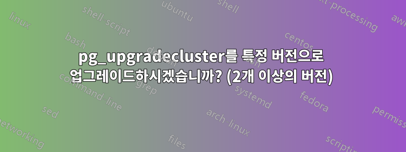 pg_upgradecluster를 특정 버전으로 업그레이드하시겠습니까? (2개 이상의 버전)