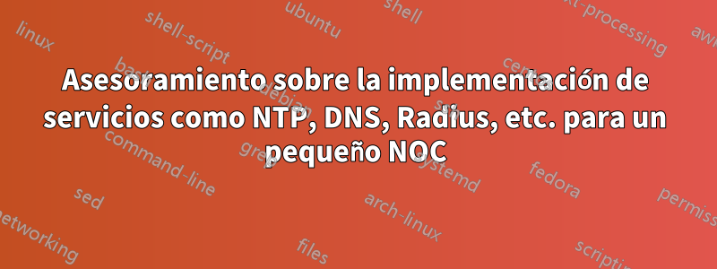 Asesoramiento sobre la implementación de servicios como NTP, DNS, Radius, etc. para un pequeño NOC