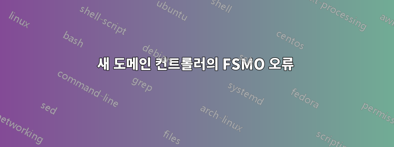 새 도메인 컨트롤러의 FSMO 오류