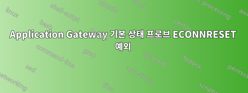 Application Gateway 기본 상태 프로브 ECONNRESET 예외