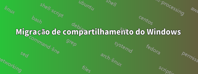 Migração de compartilhamento do Windows