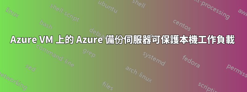 Azure VM 上的 Azure 備份伺服器可保護本機工作負載