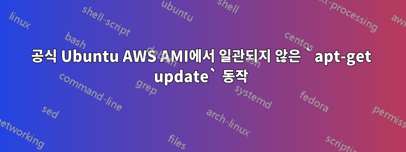 공식 Ubuntu AWS AMI에서 일관되지 않은 `apt-get update` 동작